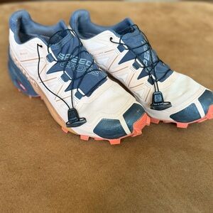 Salomon Athletic Shoes in Beige and Orange